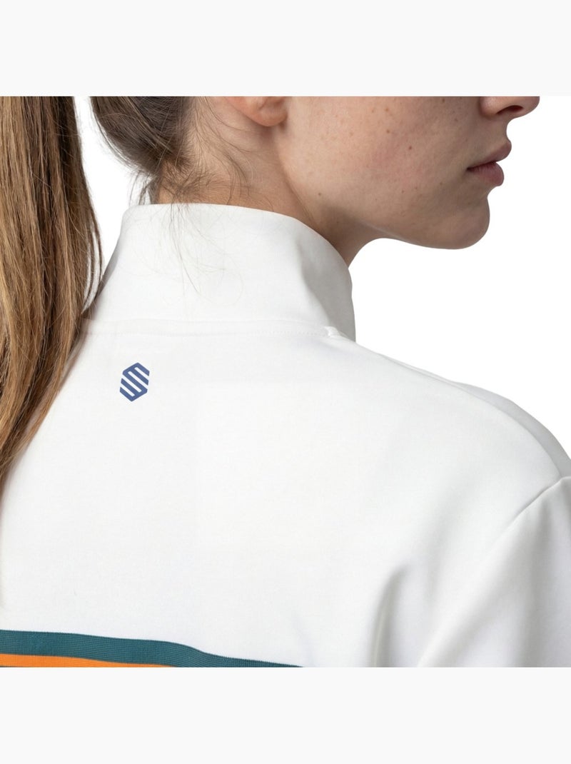 Felpa tennis mezza zip donna tennis donna tiebreak-w Bianco - Kiabi