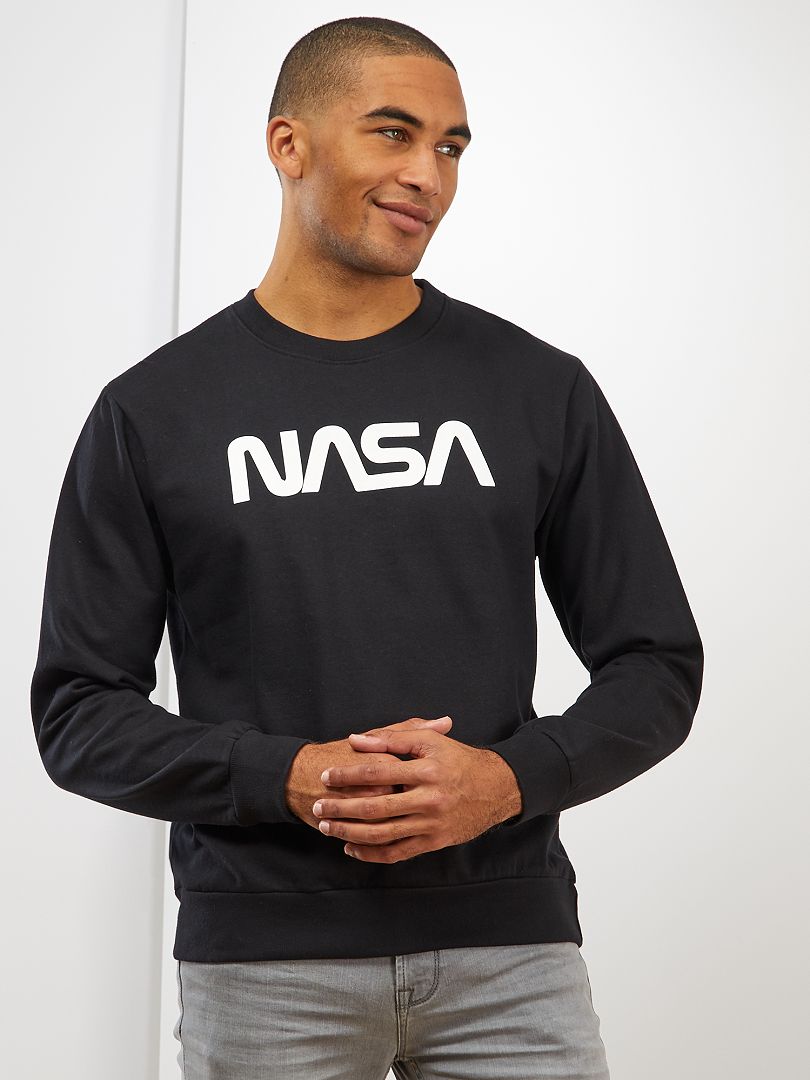 Felpa tessuto felpato 'NASA' nero - Kiabi