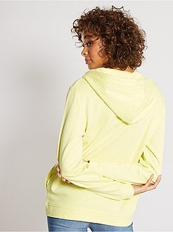 Felpa tessuto felpato zip e cappuccio - Kiabi