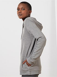 Felpa tessuto felpato zip e cappuccio - Kiabi