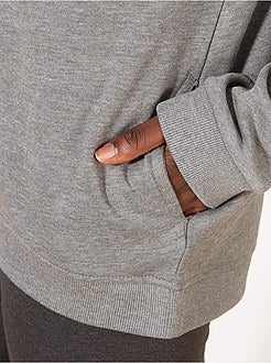 Felpa tessuto felpato zip e cappuccio - Kiabi