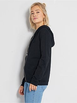 Felpa tessuto felpato zip e cappuccio - Kiabi