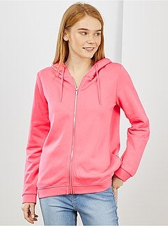 Felpa tessuto felpato zip e cappuccio - Kiabi