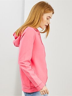 Felpa tessuto felpato zip e cappuccio - Kiabi