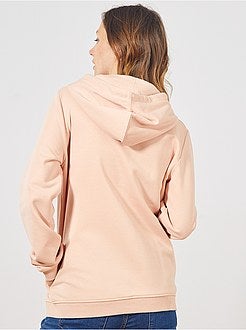 Felpa tessuto felpato zip e cappuccio - Kiabi
