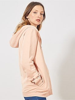 Felpa tessuto felpato zip e cappuccio - Kiabi