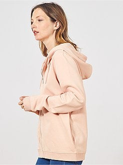 Felpa tessuto felpato zip e cappuccio - Kiabi