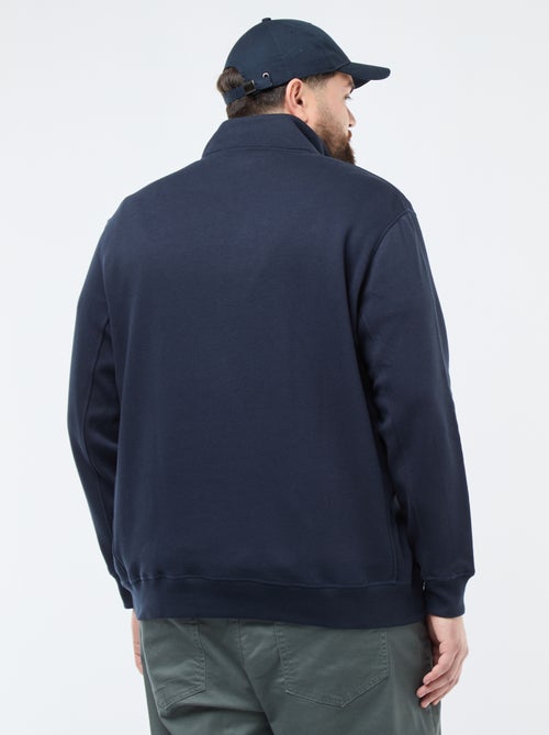 Felpa tinta unita con collo a camionista - Kiabi