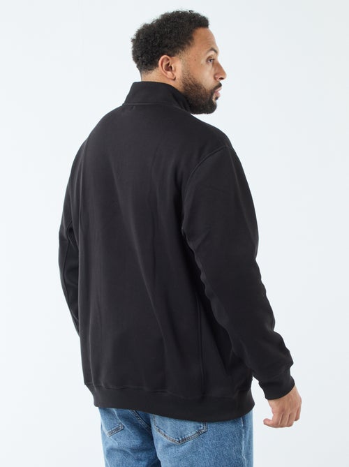 Felpa tinta unita con collo a camionista - Kiabi