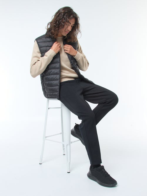 Felpa tinta unita con collo rotondo in felpa garzata - Kiabi