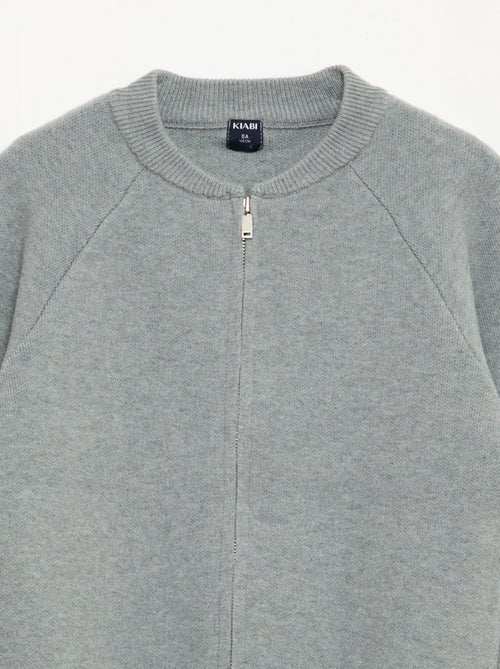 Felpa tinta unita con collo zippato - Kiabi