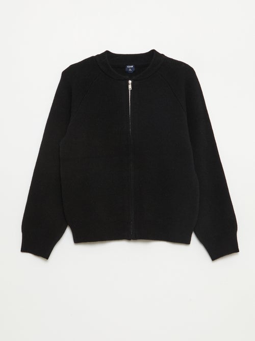 Felpa tinta unita con collo zippato - Kiabi