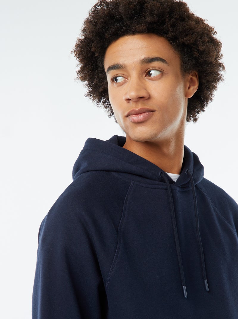 Felpa tinta unita con tasche con zip blu - Kiabi