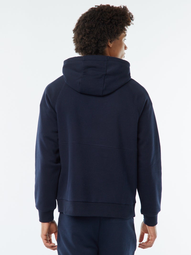 Felpa tinta unita con tasche con zip blu - Kiabi