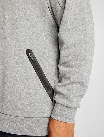 Felpa tinta unita con tasche con zip