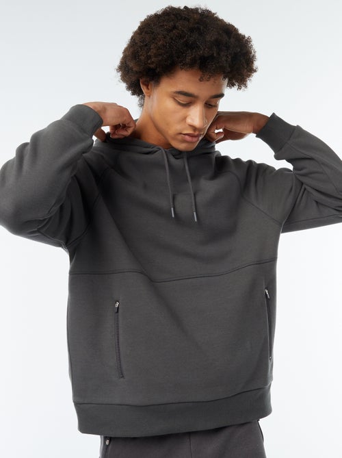 Felpa tinta unita con tasche con zip - Kiabi