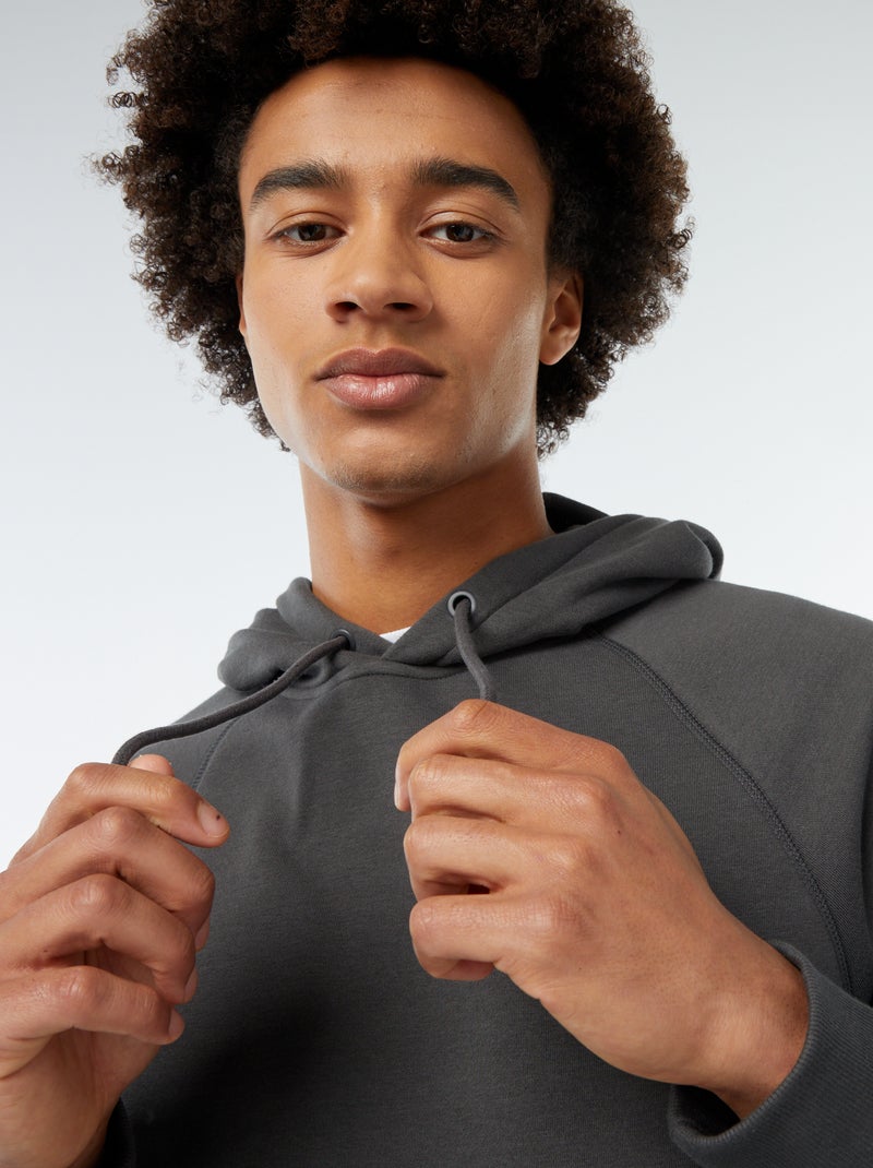 Felpa tinta unita con tasche con zip grigio - Kiabi