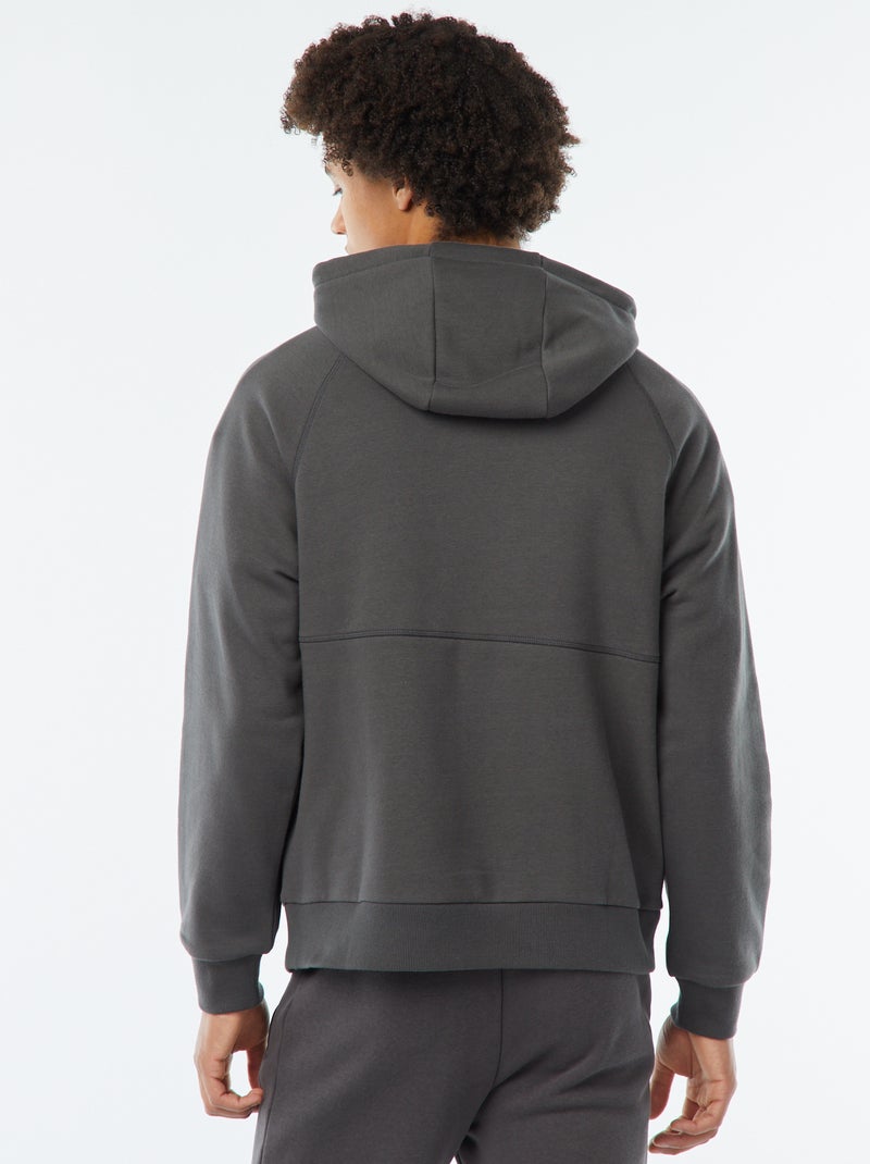 Felpa tinta unita con tasche con zip grigio - Kiabi