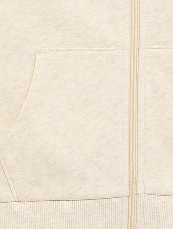 Felpa tinta unita con zip e cappuccio