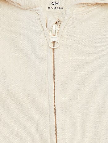 Felpa tinta unita con zip e cappuccio
