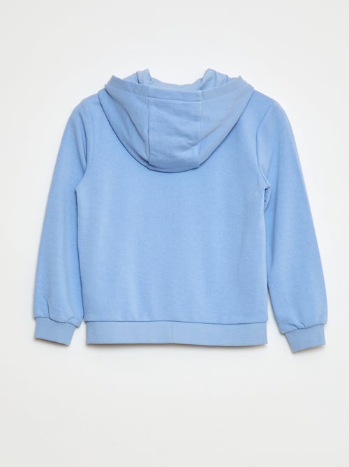 Felpa tinta unita con zip e cappuccio - Kiabi