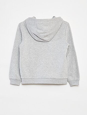 Felpa tinta unita con zip e cappuccio