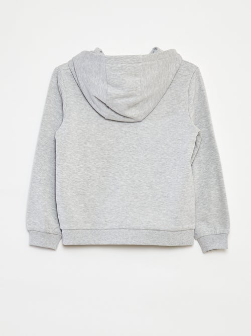 Felpa tinta unita con zip e cappuccio - Kiabi