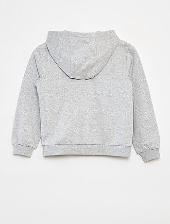 Felpa tinta unita con zip e cappuccio