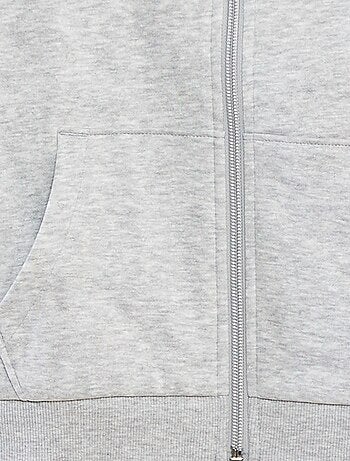 Felpa tinta unita con zip e cappuccio