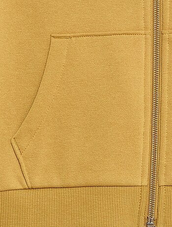 Felpa tinta unita con zip e cappuccio