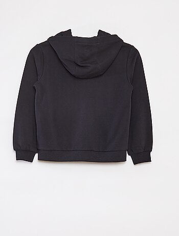 Felpa tinta unita con zip e cappuccio
