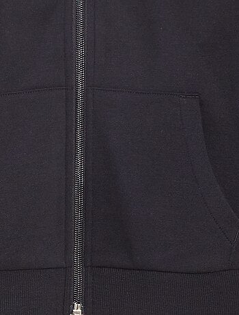 Felpa tinta unita con zip e cappuccio