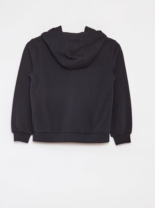 Felpa tinta unita con zip e cappuccio - Kiabi