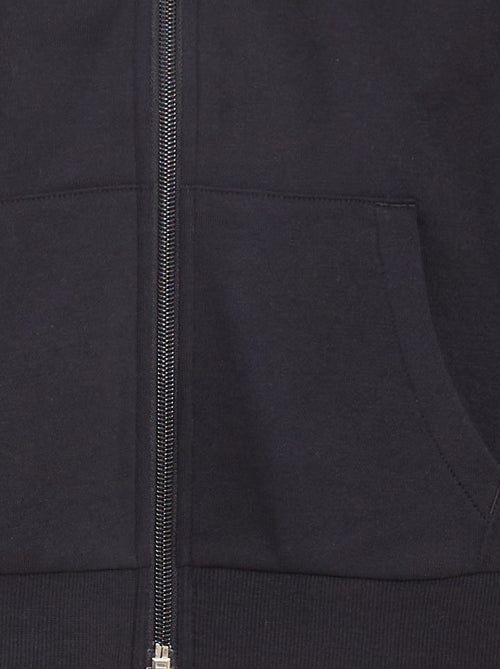 Felpa tinta unita con zip e cappuccio - Kiabi