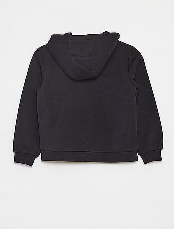 Felpa tinta unita con zip e cappuccio