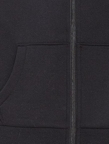 Felpa tinta unita con zip e cappuccio