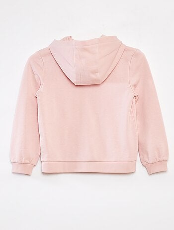 Felpa tinta unita con zip e cappuccio