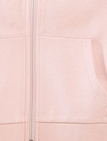 Felpa tinta unita con zip e cappuccio