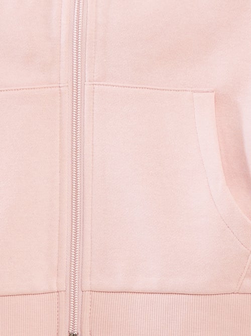 Felpa tinta unita con zip e cappuccio - Kiabi