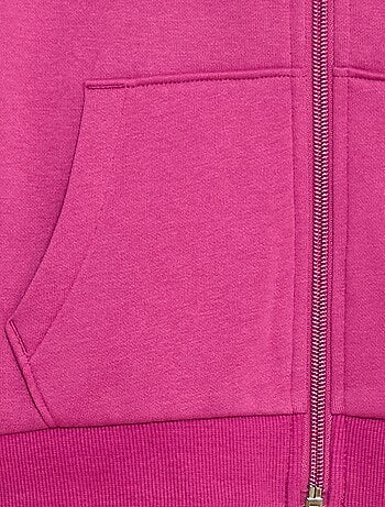 Felpa tinta unita con zip e cappuccio