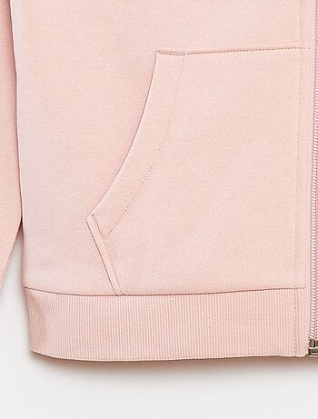 Felpa tinta unita con zip e cappuccio