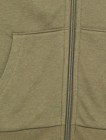 Felpa tinta unita con zip e cappuccio