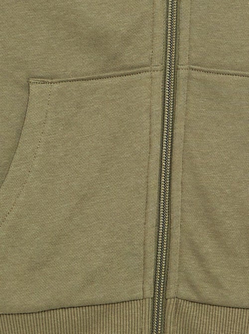 Felpa tinta unita con zip e cappuccio - Kiabi
