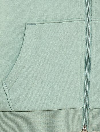 Felpa tinta unita con zip e cappuccio