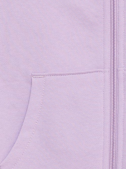 Felpa tinta unita con zip e cappuccio - Kiabi