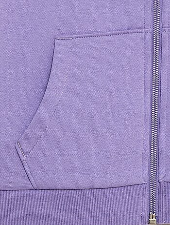 Felpa tinta unita con zip e cappuccio