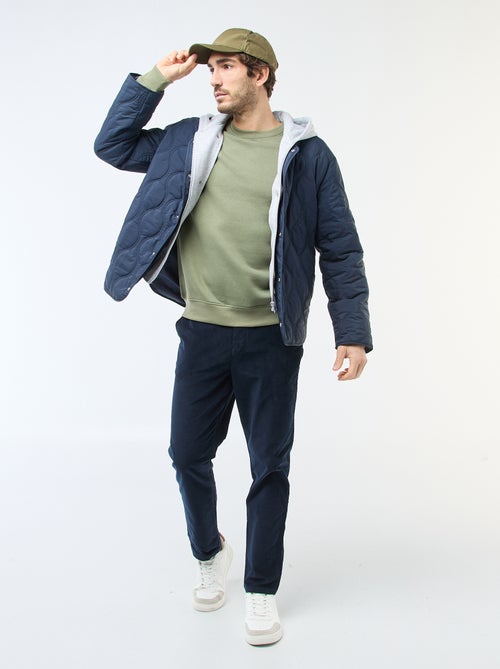 Felpa tinta unita in felpa garzata con collo rotondo - Kiabi