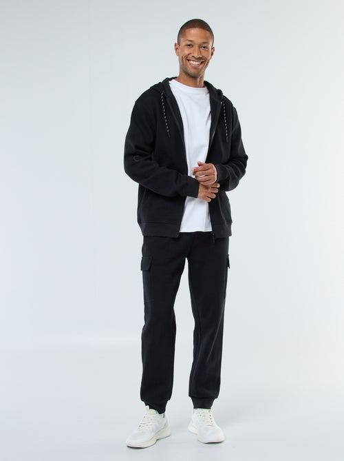 Felpa tinta unita in maglia piqué con cappuccio - Kiabi