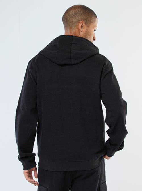 Felpa tinta unita in maglia piqué con cappuccio - Kiabi