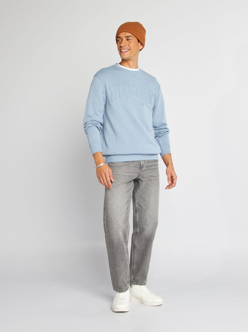 Felpa tinta unita in tessuto felpato 'Berlino' BLU - Kiabi